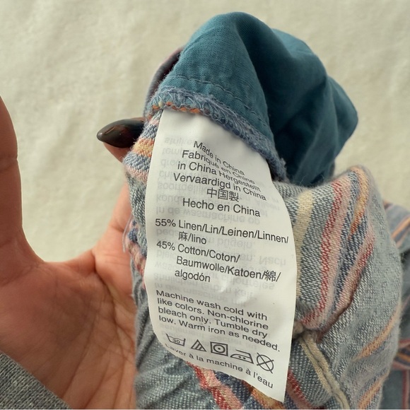 Madewell Women's Side-Button Huston Pull-On Crop Pants in Rainbow Stripe ST - Picture 14 of 14